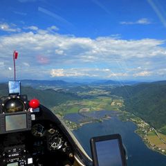 Flugwegposition um 14:25:54: Aufgenommen in der Nähe von Feldkirchen in Kärnten, Österreich in 506 Meter